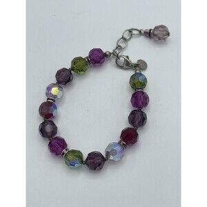 Emily Ray Multi Colored Round Faceted Crystal Bracelet